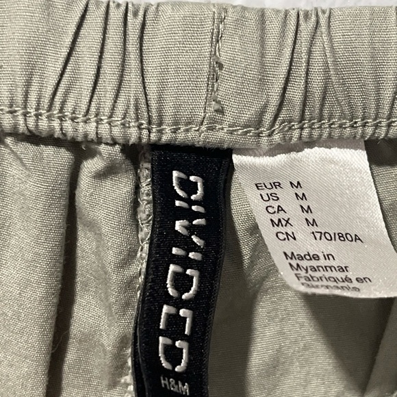 Divided Parachute Pants Womens Medium Gray Super Baggy Retro Banded Ankle - Picture 4 of 7